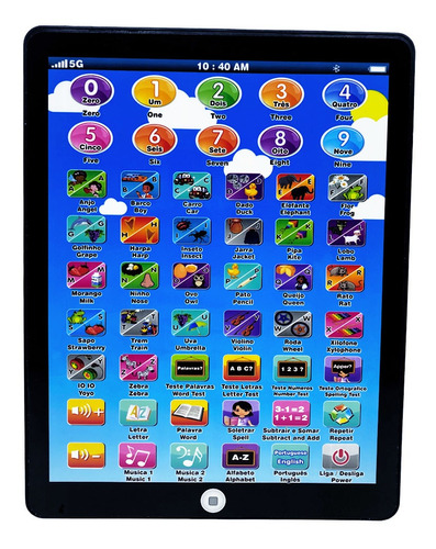 Tablet Infantil C/ Musicas Animais Nomes Soletrar Educativo*