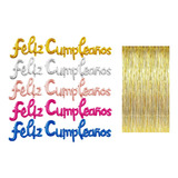 Kit De Globos Feliz Cumpleaños + Cortina Metalic Elije Color