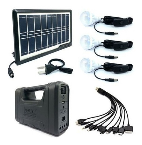 Kit Panel Solar Reflector Led Portátil Recargable 3bombillos