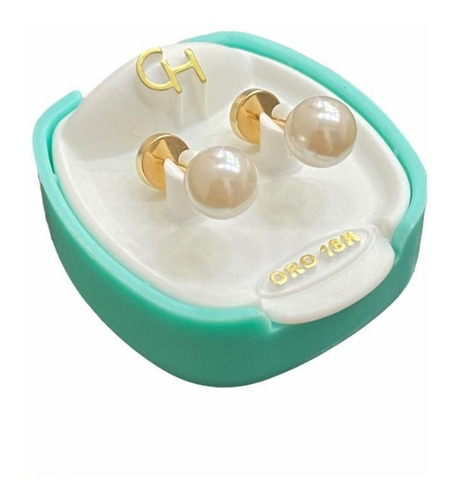 Abridor Oro 18kts Bebe Perla Nena 6mm Ch Sellada Premium