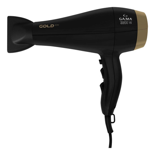 Secador De Cabelo Gama Gold Ion 2 Velocidades 2200w Preto