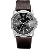 Reloj Diesel Performance Dz1206/0cn Para Hombre, Color De Correa: Marrón, Color Del Bisel: Plateado, Color De Fondo: Negro