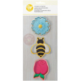 Set X3 Cortantes Flor Abeja Primavera Galleta Fondant Wilton