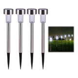 Farol Estaca Solar Led Jardín Recargable Ace Inoxidable X 4u