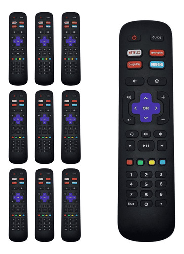 Kit 10 Controle Remoto Compatível Tv Philco Roku Smart