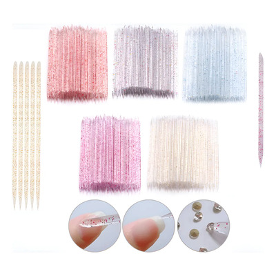 100 Palillos Palos Plastico Manicura Empujador Cuticula Uñas | Envío gratis