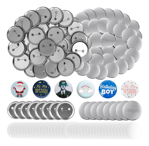 Refill Pack De Botones Metálicos Pins Para 25/32/37/44/58mm