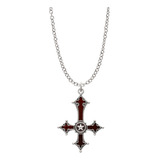 Collar Cruz Invertida Dije Satanismo Gótico Cadena Acero