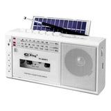 Radio Cassette Retro Solar Bt Recargable Pilas Am/fm Mp3 Usb