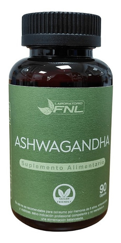 Ashwagandha 90 Cápsulas De 400mg,vitamina B6, B12, Jengibre.