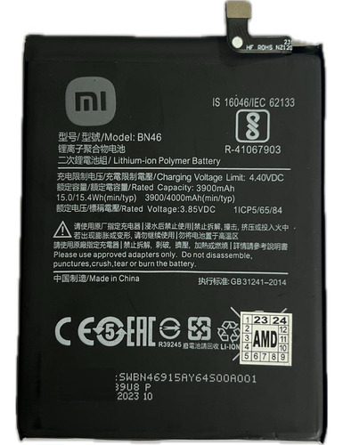 Ba-te,ria Bn46 Compatível Xiaomi Redmi 7 Note 6 Note 8 +gara