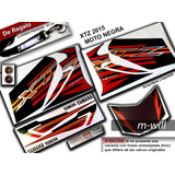 Set Calcos Tipo Original Yamaha Xtz 125 - 2015 Moto Negra
