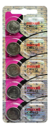 Cr1632 Maxell Lithium Manganese Dioxide Tipo Botón Pack 5 Unidades