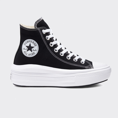 Tenis Converse All Star Chuck Taylor Move High Top Color Black/natural Ivory/white - Adulto