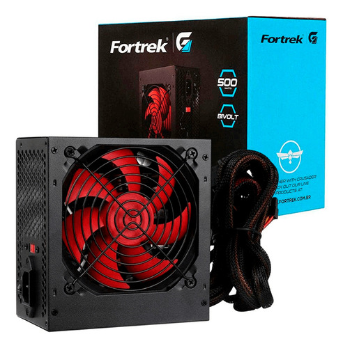 Fonte Atx Pc Gamer 500w Fortrek Crusader Bivolt