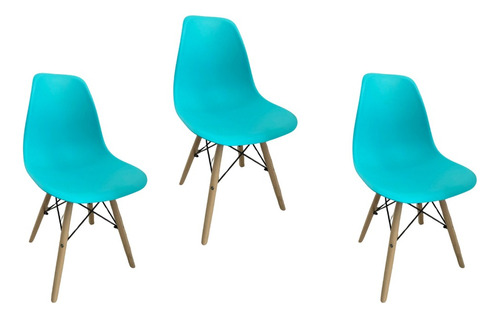 Silla Eames Minimalista 3 Piezas Ideal Salón De Belleza