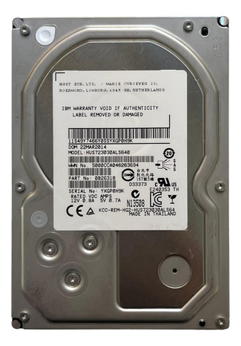 Hd Ibm 3tb 7.2k 3,5 Sas 6gbp/s V7000 85y6187 49y7440 @