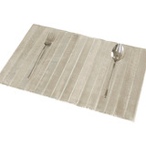 Individual Para Mesa Plastico 34x30 Cm Plateado Rectangular