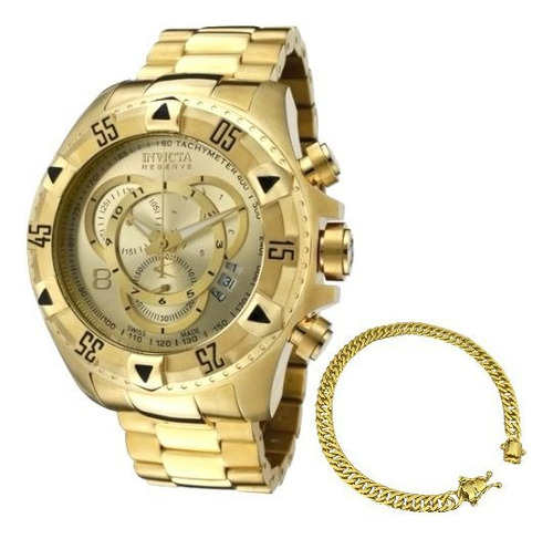 Relógio Luxo  + Pulseira 13mm De Brinde Banhados A Ouro 18k