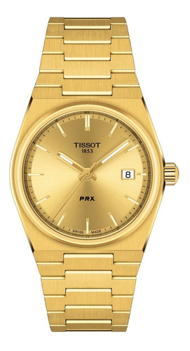 Reloj Tissot Prx 35mm | Pvd Dorado | Carátula Champagne