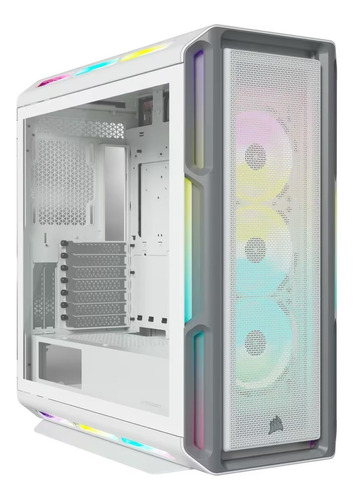 Gabinete Corsair Icue 5000t Blanco Rgb Cristal Templado Atx