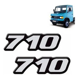 Par De Emblema Caminhão Mb 710 Adesivo Resinado Lateral