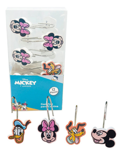 Set 12 Ganchos Disney Para Cortina De Baño