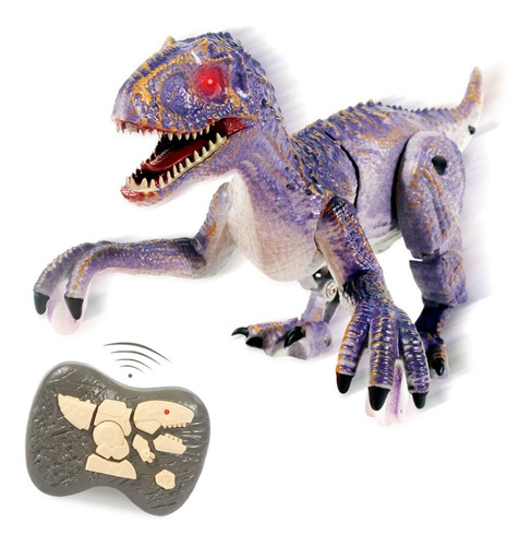 Dinosaurio Velociraptor Juguete Control Remoto Luz Y Sonido