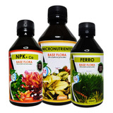 Kit Macronutrien/micronutrien/ferro/carbono 250ml Base Flora