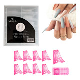 Molde Tip Para Poly Gel Acrygel Acrylic 120 Pz + 10 Pinzas