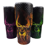 Vaso De Acero Inoxidable De 900 Ml Con Diseño De Calavera