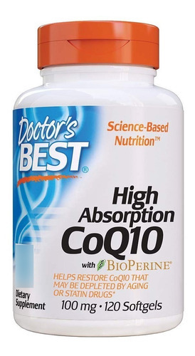 Complejo Coq10 Alta Absorción Bioperine 100mg 120 Cap  Eg Q1 Sabor Sin Sabor