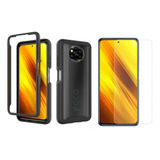 Funda Hibrido + Vidrio  Para Xiaomi Poco X3 Pro