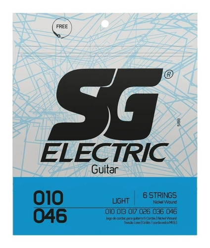 Encordoamento Para Guitarra Sg 0.10 Corda Nickel Wound