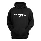 Blusa Moletom Canguru Estampa Ak-47 Arma Fuzil Plus Size