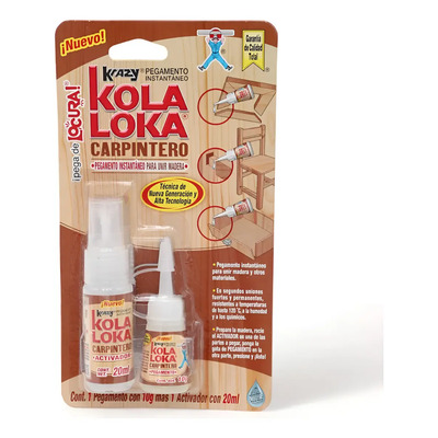 Pegamento Reparador Madera Krazy Kola Loka C\u002Factivador Color Agua | MercadoLibre