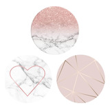 3 Anillos Para Celular - Marmol Blanco/rosa