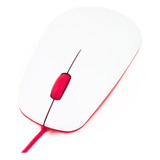 Mouse Alambrico Raspberry Pi  Blanco/rojo Blanco Y Rojo