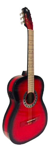 Guitarra Electroacústica Guitarras Valdez Ps900 Para Diestros Roja Y Negra
