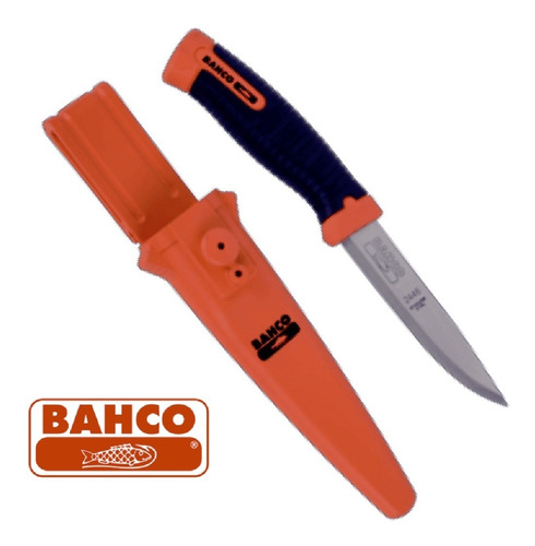 Cuchillo Bahco 2446 Funda Rigida Hoja 10cm Inoxidable Color Naranja/negro