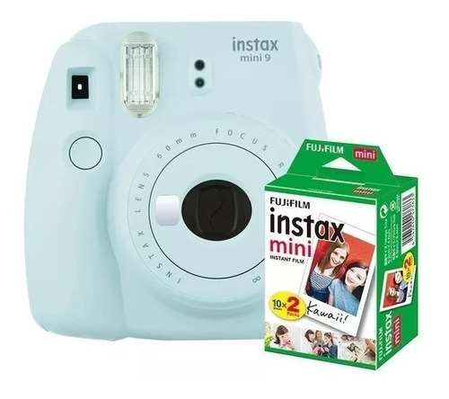 Câmera Fujifilm Instax Mini 9 Azul Aqua + Film 20 Fotos
