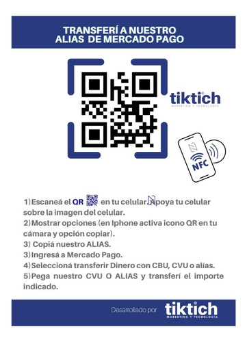 Placa Qr Para Compartir Alias De Mercado Pago