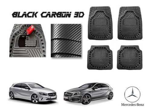 Tapetes Premium Black Carbon 3d Mercedes Benz A200 13 A 18