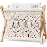 Mkono - Revistero De Macrame Pequeño Boho Para Libros  Per