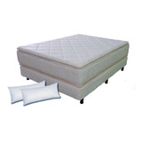 Somier Colchon 140 Resortes Pillow Sommier 2 Plazas Y Media