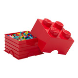 Lego Storage Caja Para Almacenar Forma Bloque Lego 2x2 Color Rojo