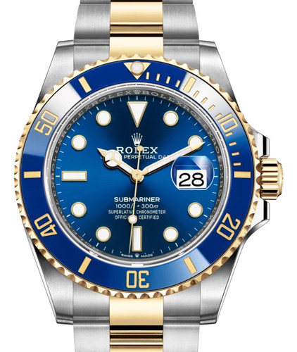 Reloj Compatible Con Rlx-submariner Azul Combinado