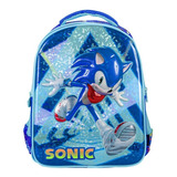 Mochila Escolar Sonic 3d Para Kinder Diseño Run Away Color Azul