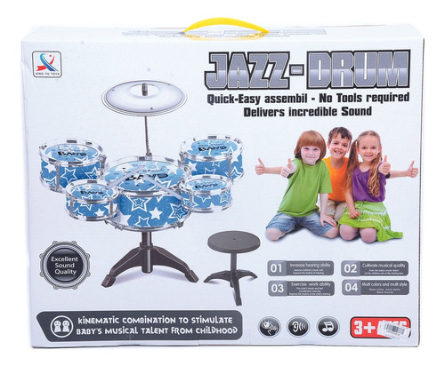 Bateria Musical Infantil Jazz Grande Caja