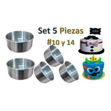  Moldes Pasteles Mini Aluminio 5 Pzs 10 Y 14 Cm Repostería